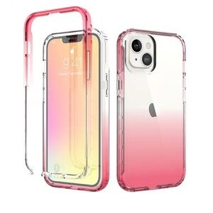 Gradient Pink Silicone 360 Full Body Protective IPhone 13 Pro Max Coque Case
